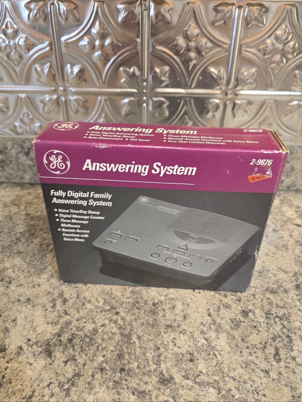 New GE General Electrics Answering System Fully Digital Voice/Time Stamp 2-9876